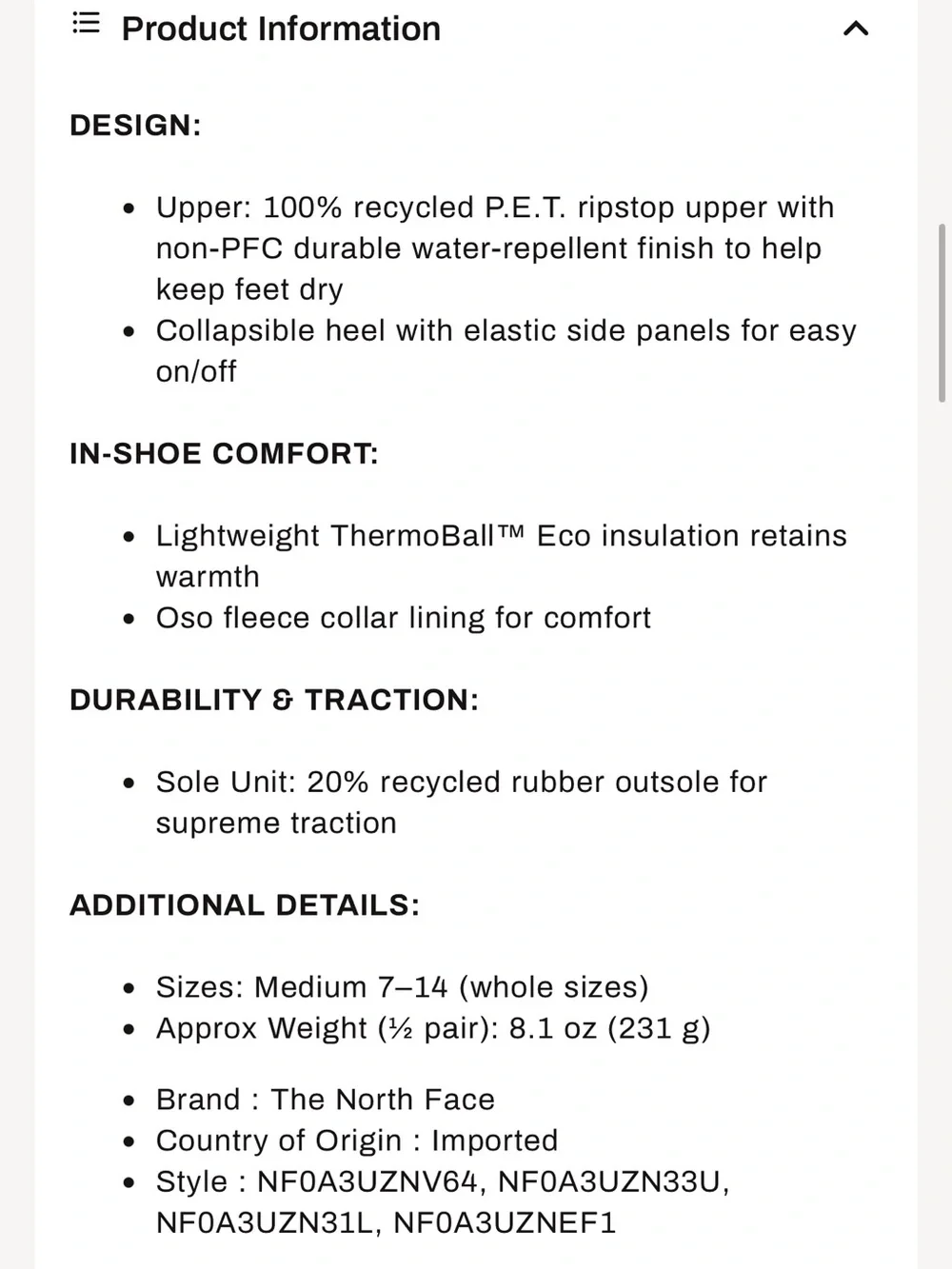 The North Face Men’s ThermoBall Traction Mule V Slippers - Picture 2 of 5